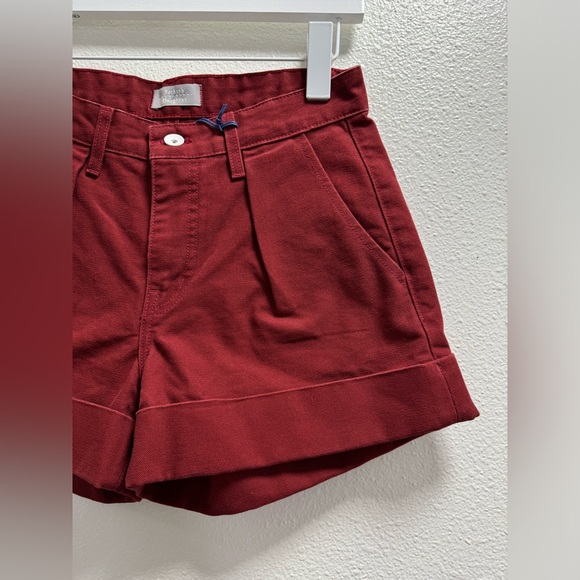 Father's Daughter Brendan High Rise Jean Shorts Cotton Brick Red Women's Size 25 - Picture 4 of 7